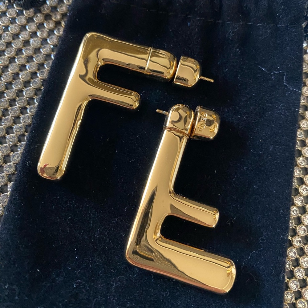 Fendi FF earrings.